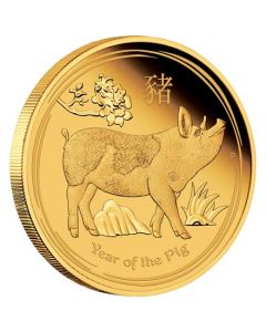 Australien Lunar II Schwein 2 oz Goldmünze 2019