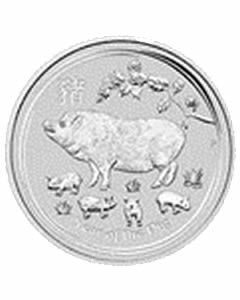 Australien Lunar II Schwein 1 oz Silbermünze 2019