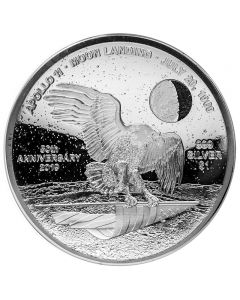 Moon-Landing Curved 1 USD Silbermünze 2019