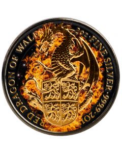 Burning Dragon Queen Beasts 2 oz Silbermünze 2017