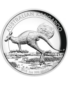 Australien Kangaroo High Relief 1 oz Silbermünze 2015